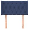 vidaXL Cabeceira de cama c/ abas tecido 83x16x78/88 cm azul