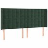 vidaXL Cabeceira cama c/ abas veludo 203x16x118/128 cm verde-escuro