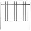 vidaXL Cerca de jardim Woerden com ponta em forma de lan&ccedil;a, em a&ccedil;o, 181 x 120 cm, preto