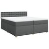 vidaXL Cama com molas/colch&atilde;o 200x200 cm tecido cinzento-escuro