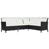 vidaXL 3 pcs conjunto lounge de jardim c/ almofad&otilde;es vime PE preto