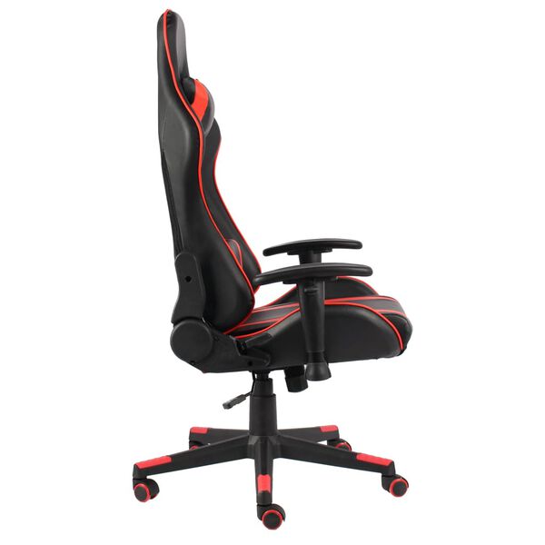 vidaXL Cadeira de gaming girat&oacute;ria PVC vermelho