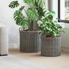 vidaXL Cesta de Plantas com armazenamento 2 pcs Cinzeto Rattan Lacak