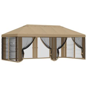 vidaXL Capa de Gazebo com Laterais Bege 600,5 x 300,5 cm Poli&eacute;ster