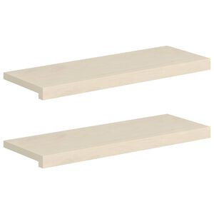 vidaXL Degrau 2 unid. 70 x 25 x 2 cm Branco Madeira de Carvalho S&oacute;lido