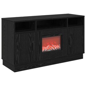 vidaXL Lareira el&eacute;trica Carvalho Preto 100 x 33 x 55 cm