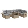 vidaXL 9 pcs conjunto de sof&aacute;s p/ jardim com almofad&otilde;es vime PE bege