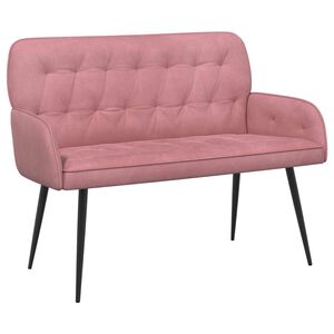 vidaXL Sof&aacute; de 2 lugares com pernas de metal 2 lugar Rosa Veludo