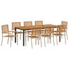 vidaXL Conjunto de Jantar para Jardim 9 pcs Bege e Marrom vime PE