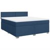 vidaXL Cama com molas/colch&atilde;o 180x200 cm tecido azul