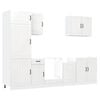 vidaXL 7 peças armário de cozinha conjunto Lucca branco brilhante