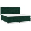 vidaXL Cama com molas/colch&atilde;o 200x200 cm veludo verde-escuro