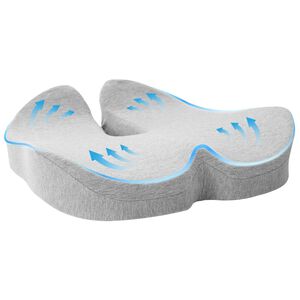 vidaXL Almofada assento Espuma de Mem&oacute;ria Cinzento-claro