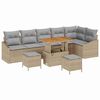 vidaXL Conjunto de Sof&aacute; de Jardim 9 unid. Bege vime PE
