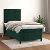 vidaXL Cama com molas/colch&atilde;o 90x200 cm veludo verde-escuro