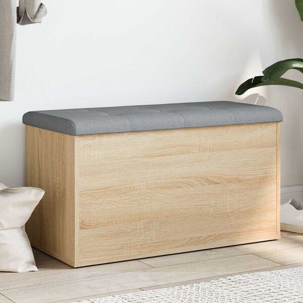 vidaXL Banco de arruma&ccedil;&atilde;o Carvalho Sonoma 82x42x45 cm Madeira engenheirada