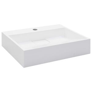 vidaXL Lavat&oacute;rio 50x38x13 cm mineral/m&aacute;rmore fundido branco