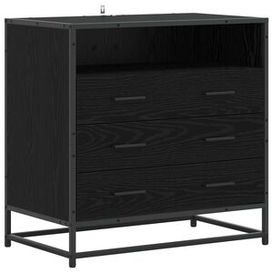 vidaXL Gabinete de Gavetas 3-Gaveta Carvalho preto 70 x 41 x 70 cm