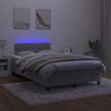 vidaXL Cama box spring c/ colch&atilde;o/LED 120x200 cm veludo cinzento-claro