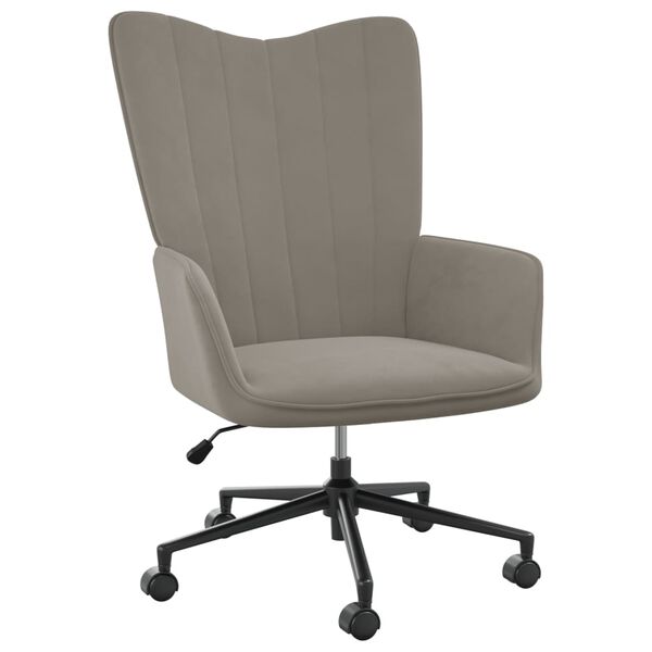 vidaXL Cadeira de descanso veludo cinzento-claro