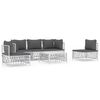 vidaXL 6 pcs conjunto lounge de jardim com almofad&otilde;es a&ccedil;o branco