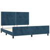 vidaXL Estrutura de cama sem colch&atilde;o 160x200 cm veludo azul-escuro