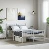 vidaXL Estrutura de cama com cabeceira e p&eacute;s 120x200 cm metal branco