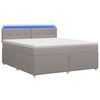 vidaXL Cama box spring com colch&atilde;o Cinzento-acastanhado 180 x 200 cm