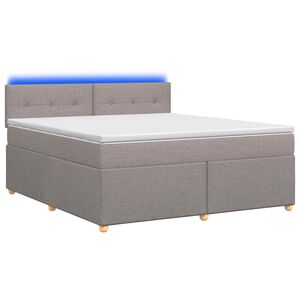 vidaXL Cama box spring com colch&atilde;o Cinzento-acastanhado 180 x 200 cm