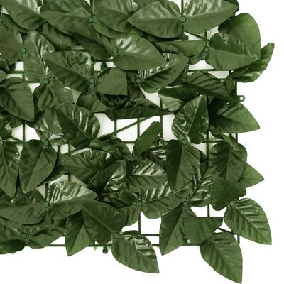 vidaXL Tela de varanda com folhas verde-escuras 200x100 cm