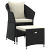 vidaXL 2 pcs conjunto lounge de jardim c/ almofad&otilde;es vime PE preto