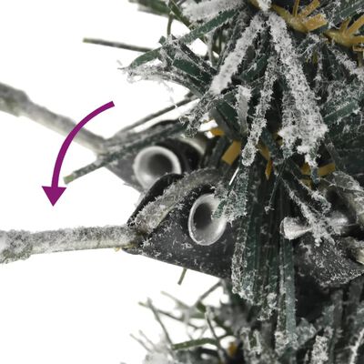 vidaXL Árvore de Natal artificial fina com neve PVC & PE 180 cm