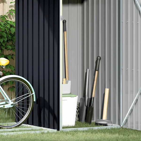 vidaXL Abrigo de lenha jardim 245x98x159cm a&ccedil;o galvanizado antracite