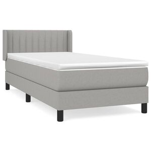 vidaXL Cama com molas/colch&atilde;o 90x190 cm tecido cinzento-claro