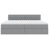 vidaXL Cama com arruma&ccedil;&atilde;o e colch&atilde;o Cinzento-claro 200 x 200 cm