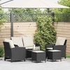 vidaXL 6 pcs conjunto sof&aacute;s de jardim c/ almofad&otilde;es vime PE preto