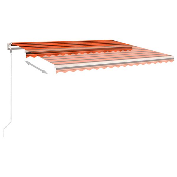 vidaXL Toldo retr&aacute;til autom&aacute;tico com postes 4x3 m laranja e castanho