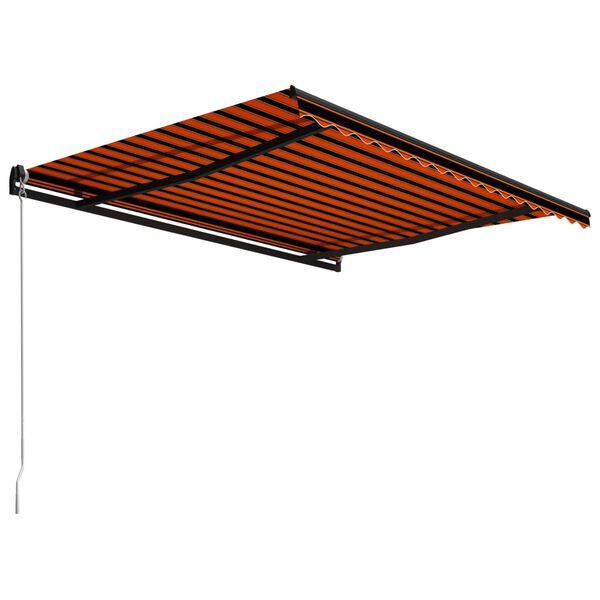 vidaXL Toldo retr&aacute;til manual 450x300 cm laranja e castanho
