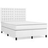 vidaXL Cama com molas/colch&atilde;o 140x200 cm couro artificial branco