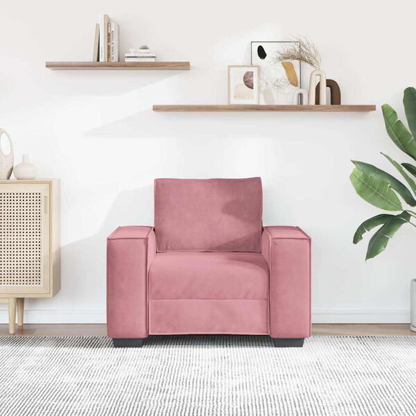 vidaXL Poltrona 100x78x84 cm veludo rosa