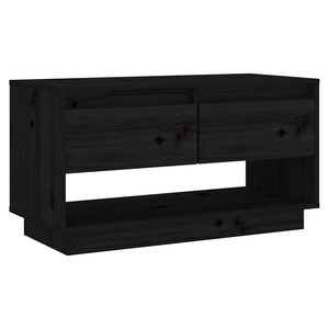 vidaXL M&oacute;vel de TV 74x34x40 cm madeira de pinho maci&ccedil;a preto