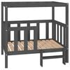 vidaXL Cama para c&atilde;es 105,5x83,5x100 cm madeira de pinho maci&ccedil;a cinza