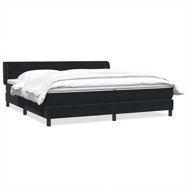 vidaXL Cama com molas colch&otilde;es 200x210 cm veludo preto
