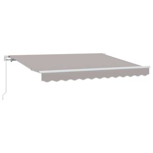 vidaXL Toldo Retr&aacute;til Manual Cinzento-claro 300 x 200 cm tecido