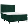 vidaXL Cama box spring c/ colch&atilde;o/LED 140x200 cm veludo verde-escuro