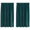 vidaXL Cortinas com cortinas 2 pcs Verde-escuro 140 x 140 cm Veludo