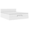 vidaXL Estrutura de cama otomana com colch&otilde;es 200x200cm branco puro