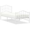 vidaXL Estrutura de cama com cabeceira e p&eacute;s 80x200 cm metal branco