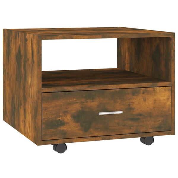 vidaXL Mesa de centro 55x55x40 cm derivados de madeira carvalho fumado