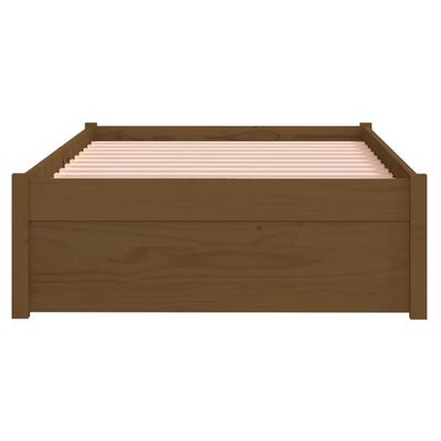 vidaXL Estrutura cama pequena solteiro 75x190 cm madeira castanho mel